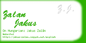 zalan jakus business card